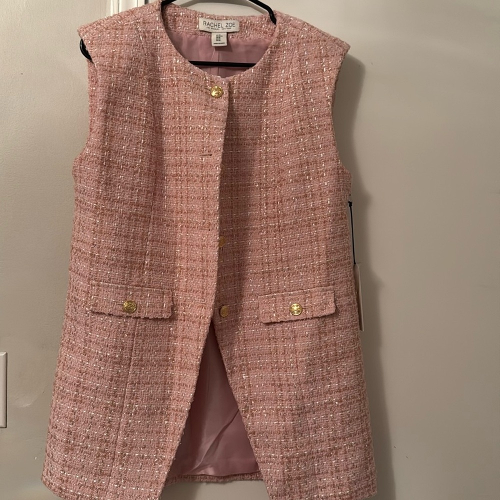 Pink tweed vest
